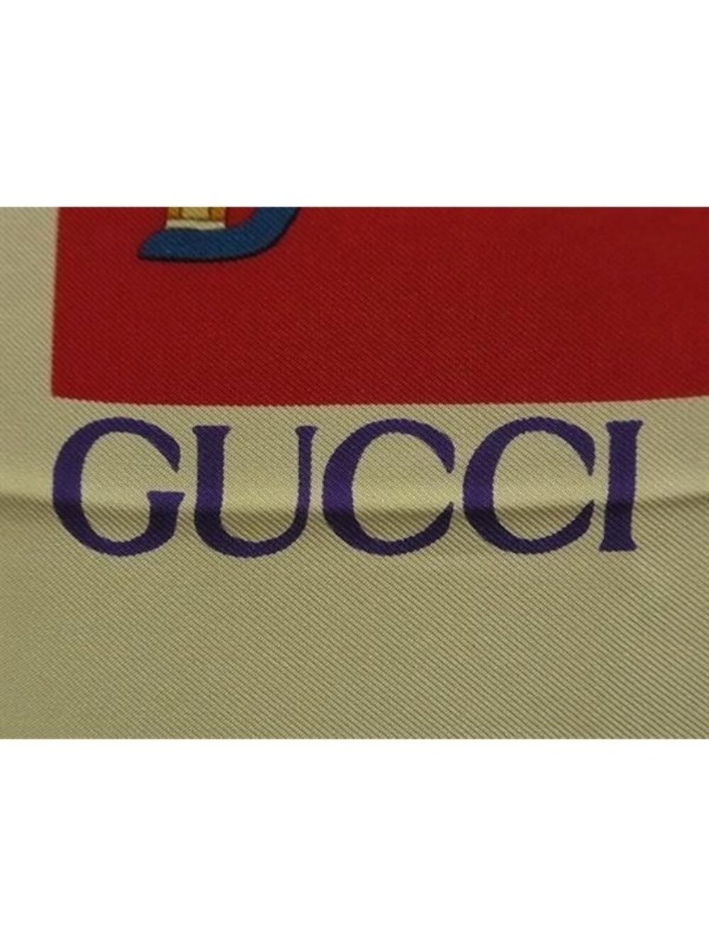 Gucci Scarf Red Multicolor Silk 100% Large Bicycle Pattern - Picture 4 of 6